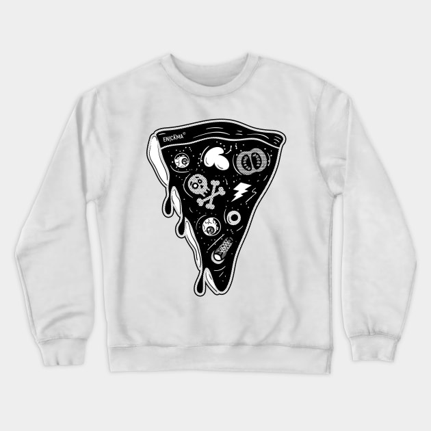 Pirates Pizza (black and white edition) Crewneck Sweatshirt by Enickma